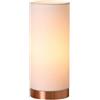 Lindby lampada da tavolo rame, finitura satinata, bianco, dimmerabile abat | lume da tavolo E14, Moderno, in Tessuto, Tessile per Camera da letto, Soggiorno, Corridoio, Sala da pranzo