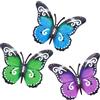 JRSHIRLEYLTD 3 pezzi grandi farfalle in metallo per esterni, farfalle decorative, farfalle decorative da parete, per blu, verde, viola, per esterni, giardino, capannone, recinzioni, cortili