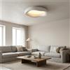 Alpinaluz Plafoniera LED da Soffitto Bianco Ø40 cm - 36 W con Luce Selezionabile 3000K/4000K/6000K - Design Ondulato Irregolare in Acciaio Opaco con Diffusore Acrilico Opal per Salotto e Ambienti