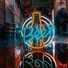 KADAFAGO Luce al neon a LED con birra champagne | Insegna al neon per birra | Insegna decorativa per feste in casa | Luce al neon per negozio negozio bar ristorante decorazione