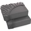 Tata Home Lenzuolo con Angoli Elasticizzati Jersey Singolo in 100% Cotone Morbido Traspirante Lenzuolo Sotto Elastico per Materassi fino a 25 cm Misura 90x200 cm Colore Grigio Scuro