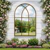 Reflix Specchio Arco 60x90 cm Specchio da Parete Giardino Esterno Stile Antico Specchio Arco Gotico con Cornice In Alluminio per Corridoio Soggiorno Camera da Letto Ingresso Bronzo