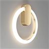 Mjsdjof Lampada da parete creativa ad anello in oro, lampada da parete in metallo con paralume in acrilico, applique da parete moderna con illuminazione a LED a 3 modalità di colore, semplice rondella