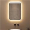 doporro Specchio Bagno LED 40x60 cm Rettangolare Retroilluminato con Interruttore Tattile Dimmerabile 3 Colori Antifog in Vetro Temperato HD, Installazione Orizzontale o Verticale