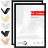 HIMEETIME® 2x Cornice A4 nero in metallo e alluminio - 21x30 cm (per documenti 21x29,7 cm) - per collage grande, foto e quadri - decorazione da parete