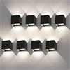 Kingwei 8 Pezzi 12W Applique da Parete Esterno 4000K Applique Interno Led Bianco Neutro Lampada da Parete 1200LM con Angolo del Fascio Regolabile Applique IP65 Impermeabile (EU830GN)