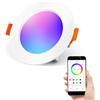 DUSKTEC Faretti LED da Incasso per Cartongesso Alexa RGB 7W, set da 1, Faretti Soffitto Smart Bluetooth 220V Cambia Colore Colorati Intelligenti, Spot LED Bluetooth Multicolore