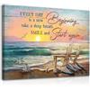 Dazzlewall Incorniciato Vintage Spiaggia Parete Arte Arredamento Tartaruga Marina Foto, Citazioni Motivazionali Poster da Parete per Bagno Camera da Letto Ufficio Arredamento 12x16 pollice