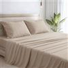 MAXIME MAISON - Lenzuola Matrimoniali Cotone Made in Italy in Puro Cotone 100%, Completo Letto Matrimoniale 2 Federe Incluse, Tocca con Mano la Qualità di un Tessuto in Fibra Naturale (Beige)