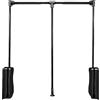 Gedotec Wardrobelift - Appendiabiti regolabile, 1 asta appendiabiti pieghevole, colore: nero, larghezza regolabile, 930-1250 mm