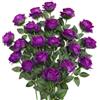 JUSTOYOU 20 rose artificiali viola, rose artificiali in seta con stelo, bouquet di rose artificiali realistiche per casa, tavolo, ufficio, feste, matrimoni, giardino, composizioni (rose viola con
