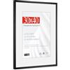 HIMEETIME® 1x Cornice per foto,30x40 cm,Alluminio spazzolato Metallo Nero,Passepartout 20x20cm,Cornice 30x40 Grande per Foto Disegni,Solo per Espositore a Parete
