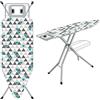 TEENO Asse Da Stiro Pieghevole 120 x 45 cm, Adatto ferro a vapore,Chiusura Sicura,7 regolazioni di altezza, copertura in cotone 100%, supporto ferro integrato, universale per casa(Triangolo)