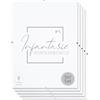 Infantasie 'N°1' - Cornice portafoto senza cornice, 5 pezzi, 21 x 29,7 cm (DIN A4), per presentazioni eleganti con pannello posteriore in legno MDF laminato bianco e vetro acrilico.