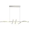 Zihoi Lampadari Moderni Led,3000K/4500K/6500K 10%-100% Temperatura Colore Lampadari Cucina,Dimmabile Con Telecomando Lampadario Per Cucina,Soggiorno,Camera Da Pranzo,Camera Da Letto-Finitura Argentata 100CM