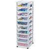 Iris Ohyama, Cassettiera in Plastica con Ruote, 10 cassetti compatti, bianco, facile da aprire, per bagno, camera da letto, cassettone, organizzatore, senza BPA, KMC-010