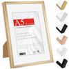 HIMEETIME® 1x Cornice Foto A5 14.8x21cm Alluminio spazzolato dorata champagne,Passepartout 10X15 Cornice 15x21 Piccolo per Foto,parete o esposizione da tavolo