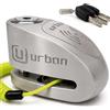 URBAN UR910S Bloccadisco Moto Senza o Con Allarme Omologato SRA et Sold Secure, Doppia Chiusura ø10 Acciaio Indurito di Alta Sicurezza, Cavo Promemoria, Lucchetto Antifurto Blocca Disco Moto, Scooter