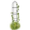 BAKAJI Supporto per Fiori e Piante Rampicanti Gratticcio da Giardino in Metallo Nero Dimensione 185 x 40 cm Forma Obelisco Accessori Giardinaggio Decorazioni Esterno