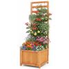 HOMASIS Fioriera con Grigliato per Rampicante, Vaso con Spalliera da Esterno con Sistema di Drenaggio, Portapiante Orto Rialzato da Giardino, Terrazzo, Balcone (Arancione, 40,5 x 42,5 x 123 cm)