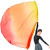 Baisdan Bandierine semicerchiste in chiffon con asta flessibile, 140 x 139 cm, per adorazione profetica, adorazione e danza di lode (2#giallo-arancione-rosso)