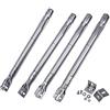 WELL GRILL Bruciatore regolabile da 35,5 a 48,3 cm, in acciaio inox, pezzo di ricambio per Weber, CosmoGrill, CharBroil, Brinkmann, Uniflame e altri, universale, confezione da 4