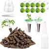 POPAPIE 125 spugne per crescita idroponica, accessori per sistema idroponico, con 50 spugne coltivate di ricambio, 50 etichette, 12 coperchi isolanti, 12 cesti per piante, 1 pinzetta per interni da