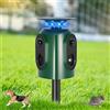 PCXWTLN Repellente per gatti da giardino, dispositivo ad ultrasuoni solare con sensore Pir a 360°, ricarica USB, impermeabile per gatti, uccelli e piccioni