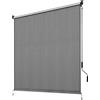 LIFERUN Tenda da sole verticale 180 x 240 cm, in HDPE per terrazze, tenda da sole da balcone, tubo in alluminio con manovella wireless, per balcone, terrazza, giardino, grigio, 1 pezzo