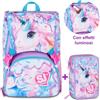 ZAINO ESTENSIBILE SEVEN SJ GANG BIG LED UNICORN GIRL + ASTUCCIO 3 ZIP