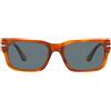 Persol Occhiali da Sole PO3315S 96/3R Terra Di Siena/Blu Scuro Unisex Polarizzati 58/19/145