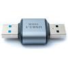 System-S Adattatore USB 3.1 Gen 2 tipo A maschio a maschio cavo in grigio