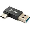 System-S Adattatore USB 3.0 tipo A maschio a 3.1 C maschio unidirezionale angolare 5 Gbps cavo nero
