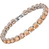 Rizilia Taglio Rotondo Champagne Color Gems CZ 18K Placcato Oro Bracciale Tennis, [18cm/7inch]