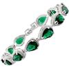 Rizilia Taglio Pera Simulata Smeraldo Verde CZ 18K Placcato Oro Bracciale Tennis, [18cm/7inch]