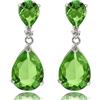 Rizilia [RIZILIA CELEBOX] Tearciondolare Orecchini Traforati Con Taglio Pera CZ [Simulata Peridot] In Placcato In Oro Bianco, Celebrity Inspired By Angelina Jolie