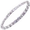 Rizilia Gioielli Rotondo Tagliato Bianco Topaz Colore Birthstone Pietra preziosa Fine 18K Oro Bianco Placcato [180mm / 7inch] Braccialetto di Tennis Eleganza Moderna [Sacchetto Gioielli Liberi]