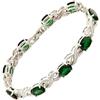 Rizilia Gioielli ovali Taglio Verde Pietre preziose Smeraldo Fine CZ [18cm / 7inch] Tennis Infinity Braccialetto Semplice Moderno Elegante [Sacchetto di Gioielli Libero]