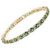 RIZILIA Bracciale Tennis Donna Smeraldo — 25 Pietre Zirconia 6,25 CTTW, Placcato Oro Giallo 14K, Gioielli Regalo Donna Compleanno, 18cm