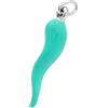 Remo Gammella Pendente Cornetto Portafortuna in Argento 925 Ciondolo Uomo Donna smaltato variante di misura (XL, Acquamarina)