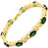 RIZILIA Taglio Ovale Simulata Smeraldo Verde CZ 18K Placcato Oro Bracciale Tennis, [18cm/7inch]