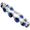 Rizilia Taglio Pera Simulata Zaffiro Blu CZ 18K Placcato Oro Bracciale Tennis, [18cm/7inch]