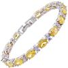 RIZILIA Bracciale Tennis Citrino per Donna — Citrino Giallo Taglio Ovale e Zirconia Bianca, Placcato Oro Bianco 18 carati, Regalo Pietra Natale Novembre, 18cm