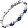 Rizilia Gioielli ovali Tagliati a Gemma Blu Sapphire Fine CZ [18cm / 7inch] Tennis Infinity Braccialetto Moderno Moderno Elegante [Sacchetto di Gioielli Libero]