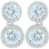 RIZILIA Ciondolare Orecchini Traforati Con Taglio Rotondo CZ [Zirconia Cubica Bianca] In Placcato In Oro Bianco, Semplice Ed Elegante Moderno
