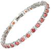 RIZILIA Granato Rosso CZ 18K Oro Bianco Placcato Bracciale Tennis Donna