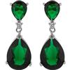Rizilia [RIZILIA CELEBOX] Tearciondolare Orecchini Traforati Con Taglio Pera CZ [Simulata Smeraldo Verde] In Placcato In Oro Bianco, Celebrity Inspired By Angelina Jolie