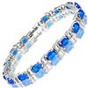 Rizilia Taglio Ovale Simulata Zaffiro Blu CZ 18K Placcato Oro Bracciale Tennis, [18cm/7inch]