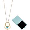 FINGERINSPIRE Collana Porta Anello A Rombo Da 39.5cm In Acciaio Inossidabile Dorato con Ciondolo A Rombo In Strass Catena Porta Anello con Scatola Regalo per Fidanzamento Mamma Moglie Infermiera