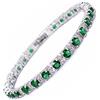 Rizilia Gioielli Taglio Rotondo Verde Smeraldo Colorstonestone Pietra preziosa Fine 18K Oro Bianco Placcato [180mm / 7inch] Braccialetto di Tennis Eleganza Moderna [Sacchetto di monili Liberi]